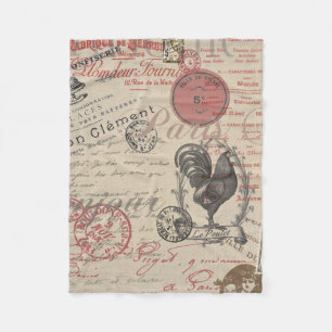 Manta Polar Francés vintage que escribe París tipografía de ga