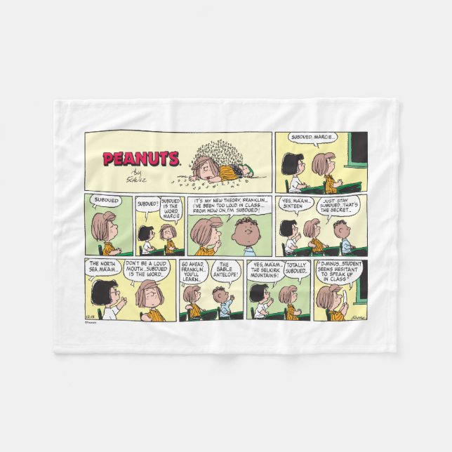 Manta Polar Franklin, Peppermint Patty & Marcie | Clase matemá (Frente (Horizontal))