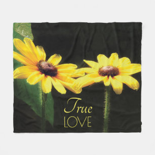 Manta Polar Frase de amor verdadero de Susan Floral Black Eyed