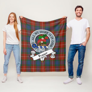 Manta Polar Fraser Antiguo Insignia De Clan Tartán Plaid