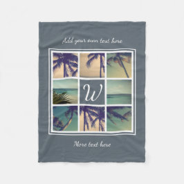 Manta Polar frazada de pulga de collage con monograma