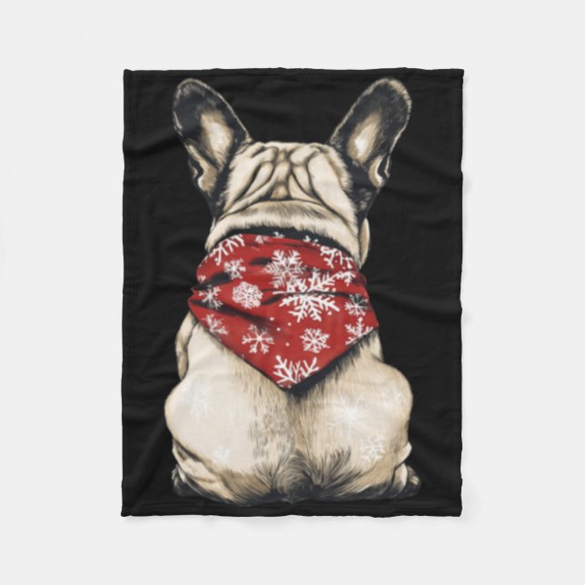 Manta Polar French Bulldog Christmas Lights Dog Lover Xmas Paj (Anverso)