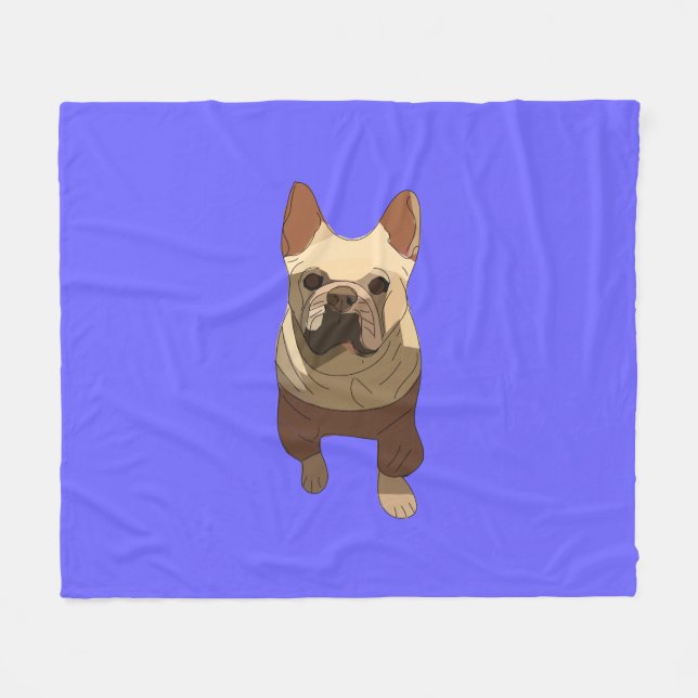 Manta Polar French Bulldog, Lavender Purple (Frente (Horizontal))