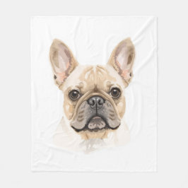 Manta Polar French Bulldog Watercolor Fleece Blanket Neutral