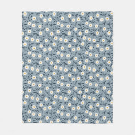 Manta Polar French Navy Blue Modern Farmhouse Daisy Pattern