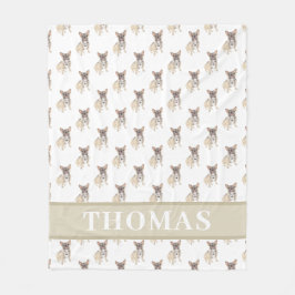 Manta Polar Frenchie (Blue Fawn Tricolor) Baby Blanket