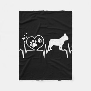 Manta Polar Frenchie Bulldog francés Mamá papá corazón latido