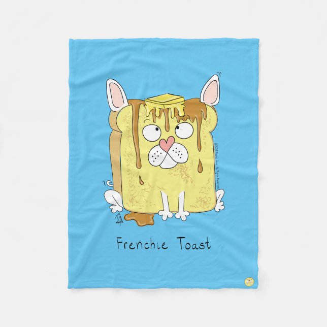 Manta Polar Frenchie Toast Bulldog francés Fleece Blanket (Anverso)