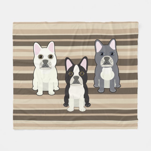 Manta Polar Frenchies Neutral Striped (Frente (Horizontal))