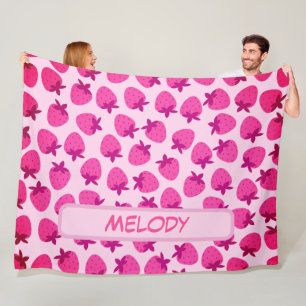 Manta Polar fresa rosa campo de verano panadería naturaleza fr