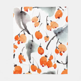 Manta Polar Fresas acuáticas y hojas patrón de ilustracion