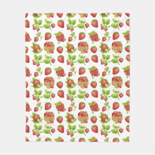 Manta Polar Fresas de jardín y mermelada de fresa