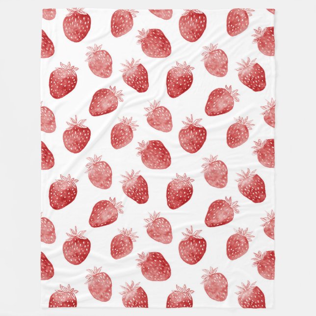 Manta Polar Fresas Rojas Puntos Blancos (Anverso)