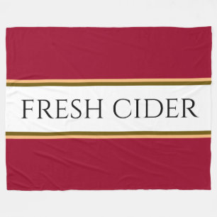Manta Polar FRESH CIDER Colorful Apple franjas blancas rojas