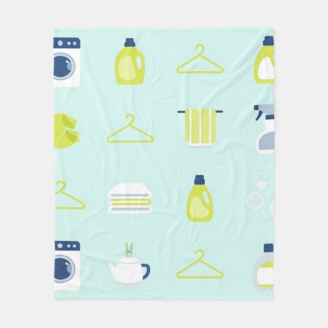 Manta Polar Fresh Laundry Day Pattern (Anverso)