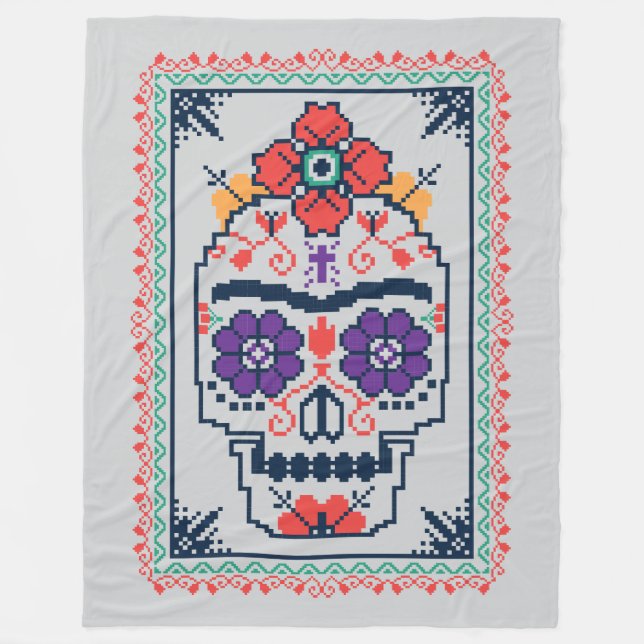 Manta Polar Frida Kahlo el | Calavera (Anverso)