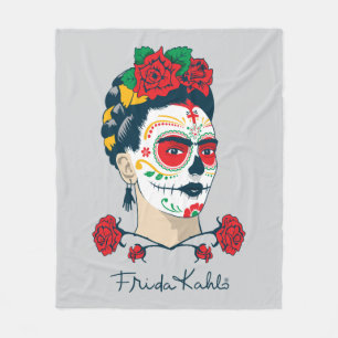 Manta Polar Frida Kahlo el   El Día de los Muertos