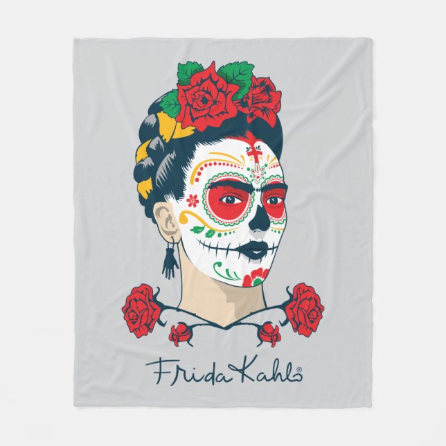 Manta Polar Frida Kahlo el | El Día de los Muertos (Anverso)