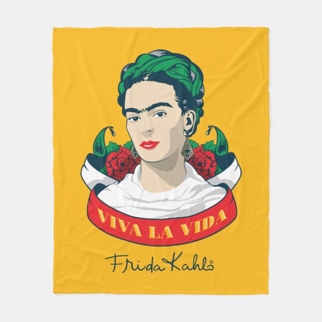 Manta Polar Frida Kahlo | Viva la vida (Anverso)