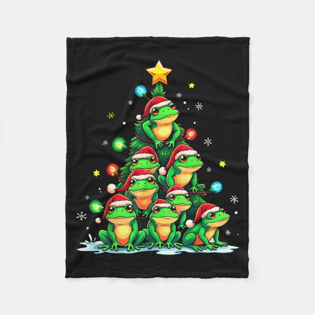 Manta Polar Frog Christmas Tree Funny Hopper Holiday Cute Frog (Anverso)