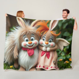 Manta Polar „Fröhliche Hasenfreunde im Frühlingsgarten“