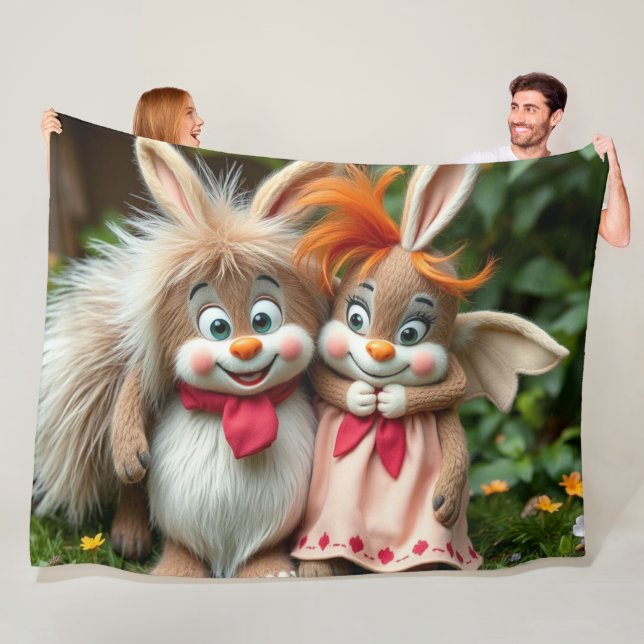 Manta Polar „Fröhliche Hasenfreunde im Frühlingsgarten“ (In situ)