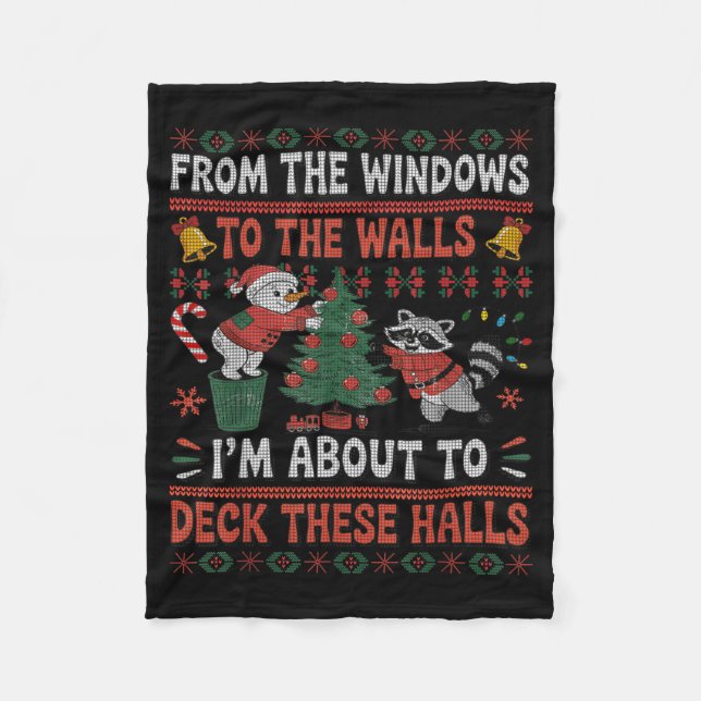 Manta Polar From The Windows To The Walls Raccoon Christmas Ug (Anverso)