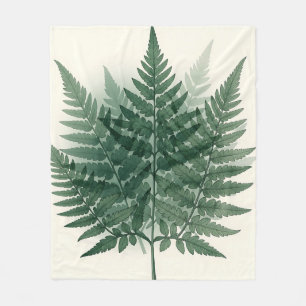 Manta Polar Frondas de helecho verde elegante botánico