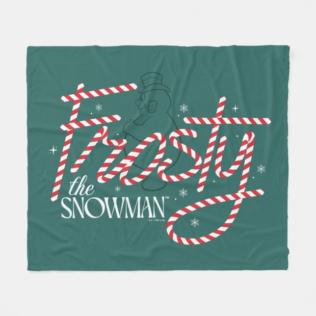 Manta Polar Frosty el logo de Snowman Candy Cane (Frente (Horizontal))