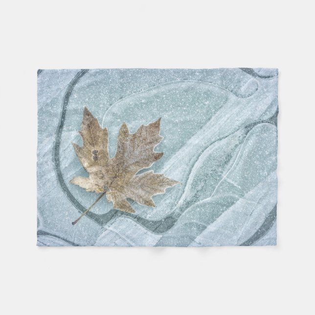 Manta Polar Frosty Maple Leaf Frozen en hielo (Frente (Horizontal))