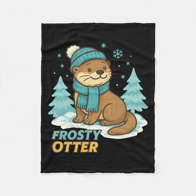 Manta Polar Frosty Otter Winter Charm Art Long Sleeve  (Anverso)