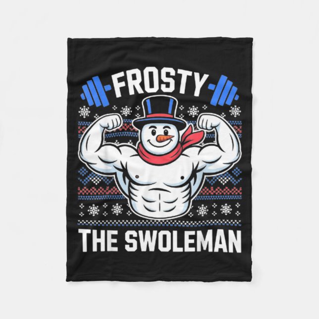 Manta Polar Frosty The Swoleman Funny Ugly Christmas Sweater G (Anverso)