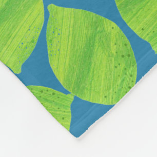 Manta Polar Fruidosas extremidades verdes sobre fondo azul par