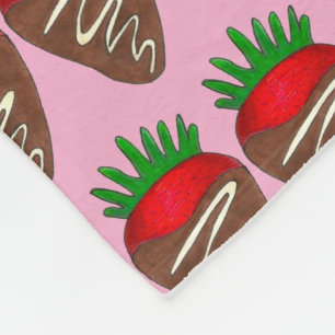 Manta Polar Fruta de fresas de fresa roja y descascarillada de