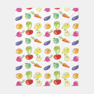 Manta Polar frutas y verduras animadas
