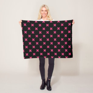 Manta Polar Fuchsia cruza puntos en negro