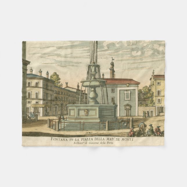 Manta Polar Fuente italiana en la plaza del pueblo por Falda (Frente (Horizontal))