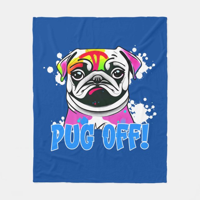 Manta Polar ¡Fuera! Graffiti Pug Paint (Anverso)