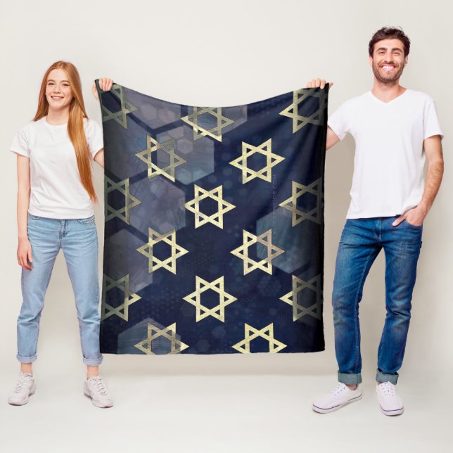 Manta Polar Fuerte vibra de Hanukkah de SlipperyJoe's estrella (In situ)