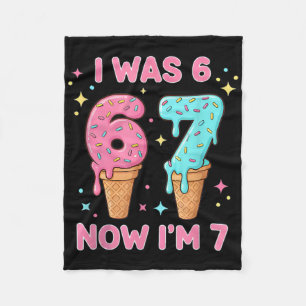 Manta Polar Fui 6 Ahora Soy 7 Helado Lindo Cumpleaños 7 Niños