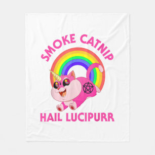 Manta Polar Fumar Catnip Salve a Lucipurr, Gato Satanás Divert