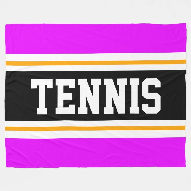 Manta Polar Fun Bold Athletic Bright Pink Black TenNIS Stripes (Frente (Horizontal))