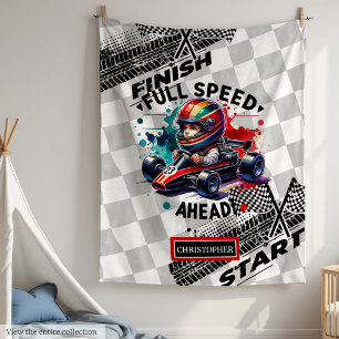 Manta Polar Fun Carreras Blanket Fórmula 1 Boy Cumpleaños
