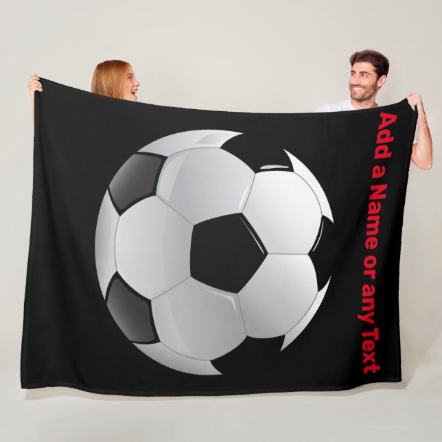 Manta Polar Fun Football Soccer ball Fleece Throw Blanket (In situ)