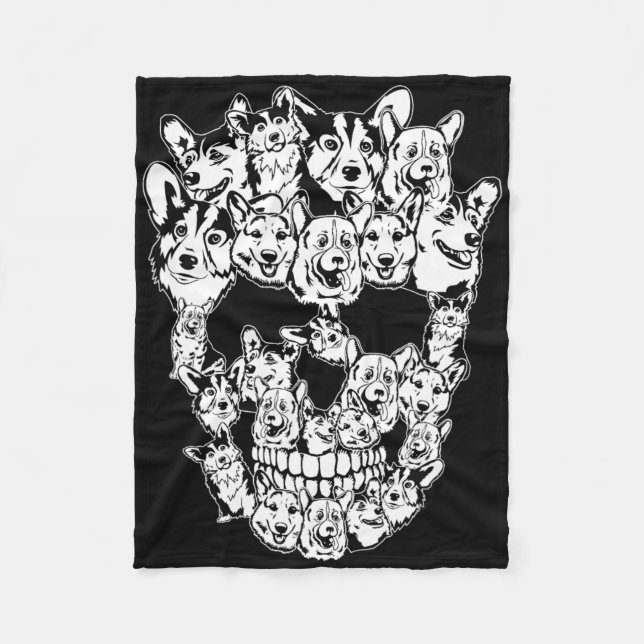 Manta Polar Fun Halloween Disstume Skull Corgi Dog Lover (Anverso)