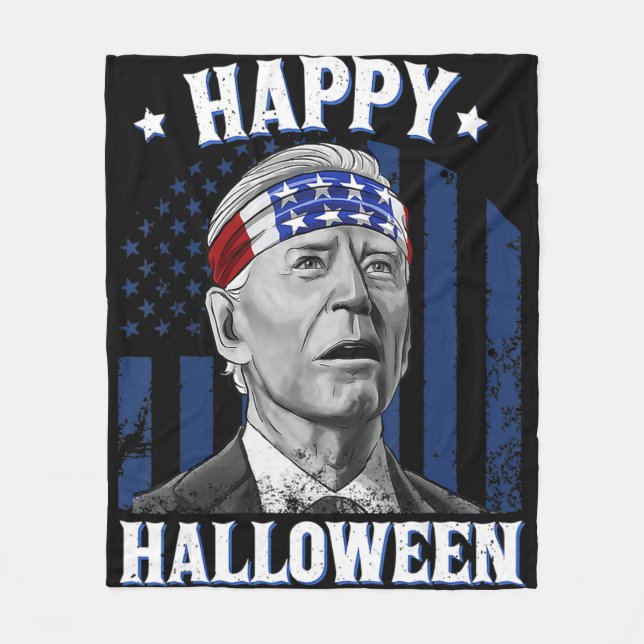 Manta Polar Fun Joe Biden Feliz Halloween Confundido Para El 4 (Anverso)