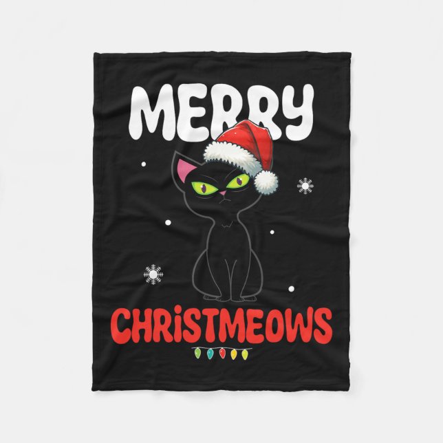 Manta Polar Fun Merry Christmeows Jolly Cat Navidades Niños (Anverso)