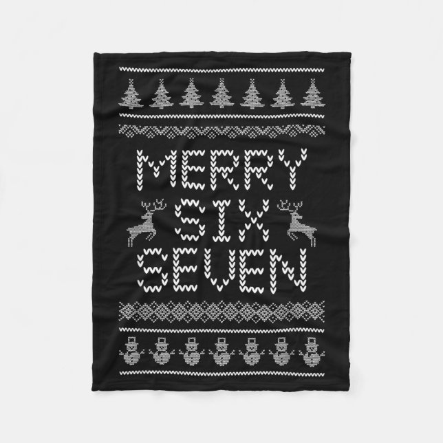 Manta Polar Fun Merry Six Seven 6 7 Meme Design Christmas Humo (Anverso)