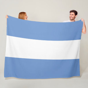 Manta Polar Fun Moderno Deportivo Gran Luz Azul Bandas Blancas