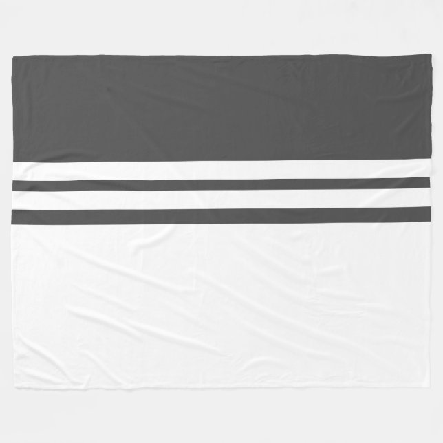 Manta Polar Fun Moderno Estilo Oscuro Gris Carreras Blanco Est (Frente (Horizontal))